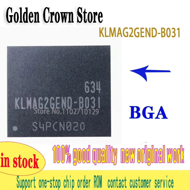 1pcs/lot Original Genuine KLMAG2GEND-B031 BGA-153 16GB EMMC 5.0 Definitive performance for mobile storage KLMAG2GEND B031