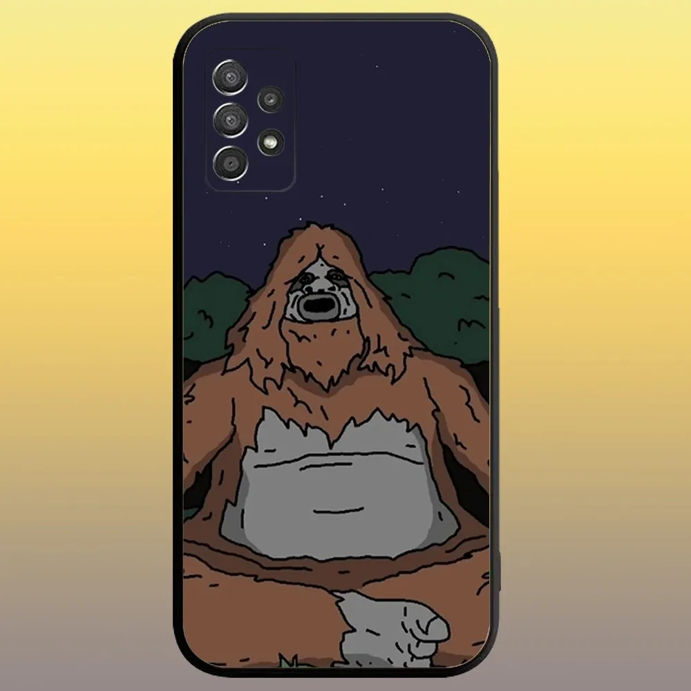 Sassy The Sasquatch Phone Case for SamsungA 91,80,73,72,71,70,53,52,51,42,41,40,32,31,30,22,21,20,13 S 4G 5G Soft Black Case