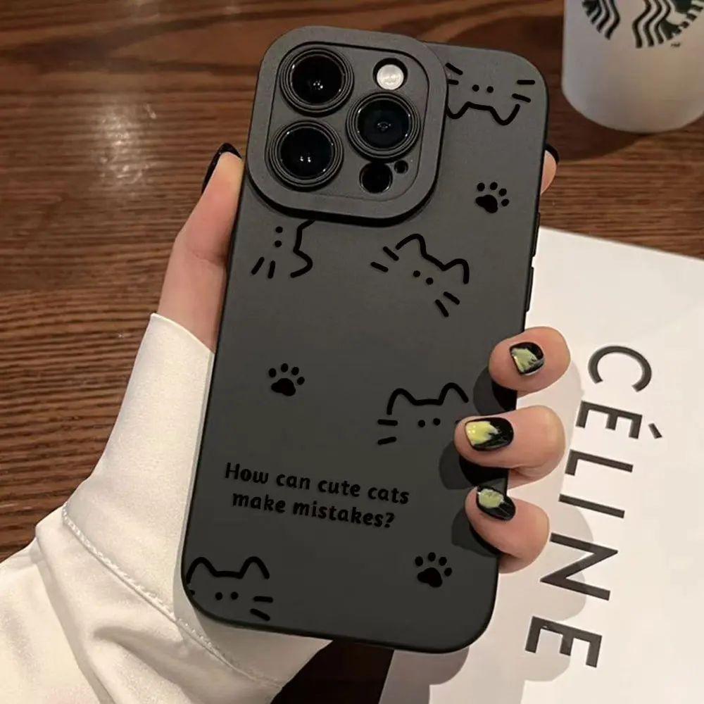 Fashion Black Cat Paw Prints Phone Case For Xiaomi Redmi A3 A2 A1 14C 13C 12C 10C 9T Note 13 12s 12 11 10 Pro Plus 4G 5G Cover