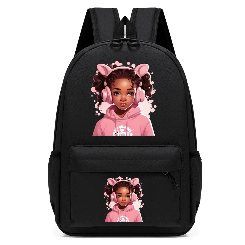 

Children Bagpack Cute Backpack Kindergarten Schoolbag Kids Bagpack Bag Pretty Black Girl Student Bookbag Travel Mochila