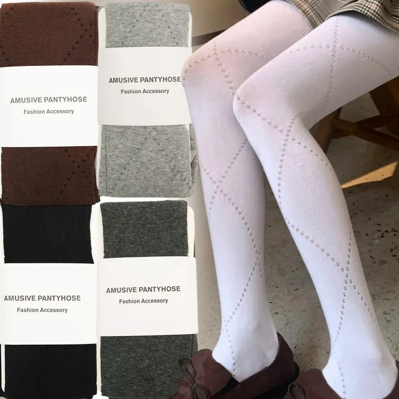 

Женские ромбические леггинсы в стиле Харадзюку, однотонные эластичные тонкие непрозрачные чулки с высокой талией, колготки, шелковистые колготки, леггинсы