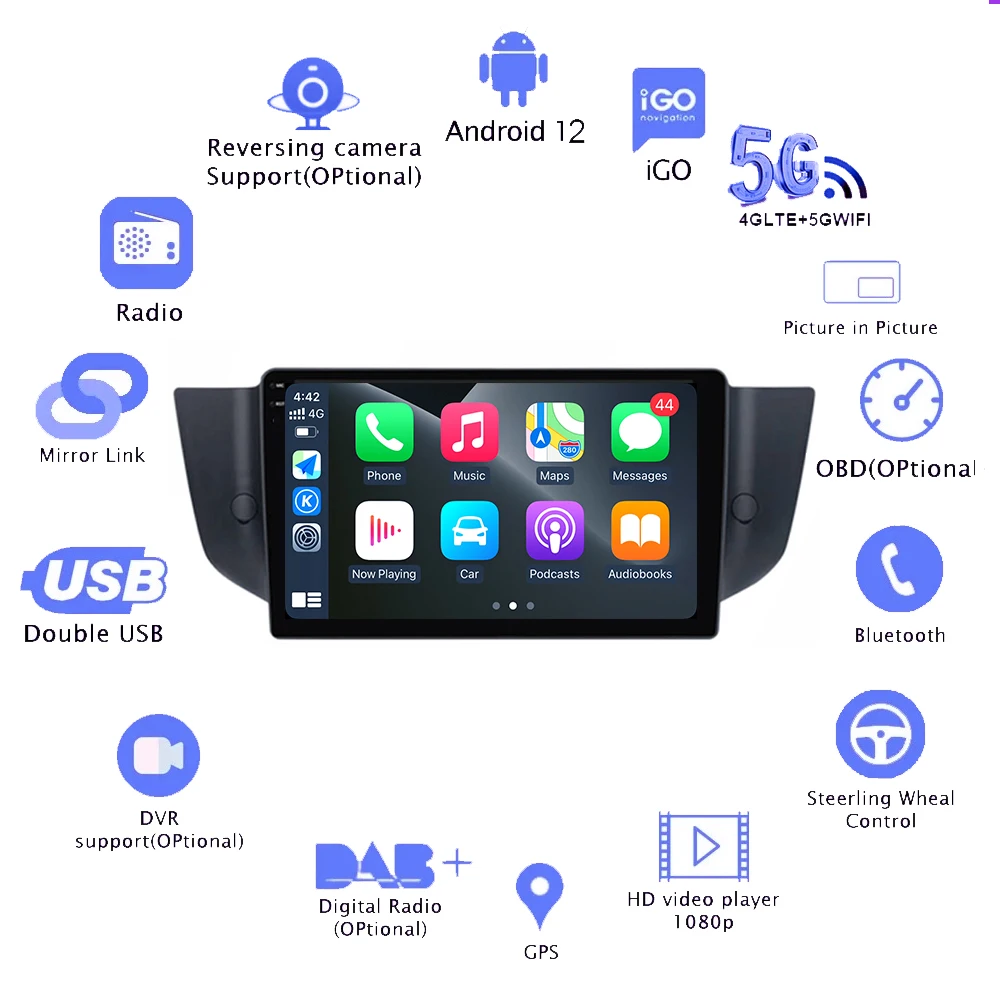 Android 14 GPS Navigation For Roewe MG 550 6 MG6 2008-2015 Car Radio Head Unit WIFI 4G LTE Tape Recorder Multimedia Wireless