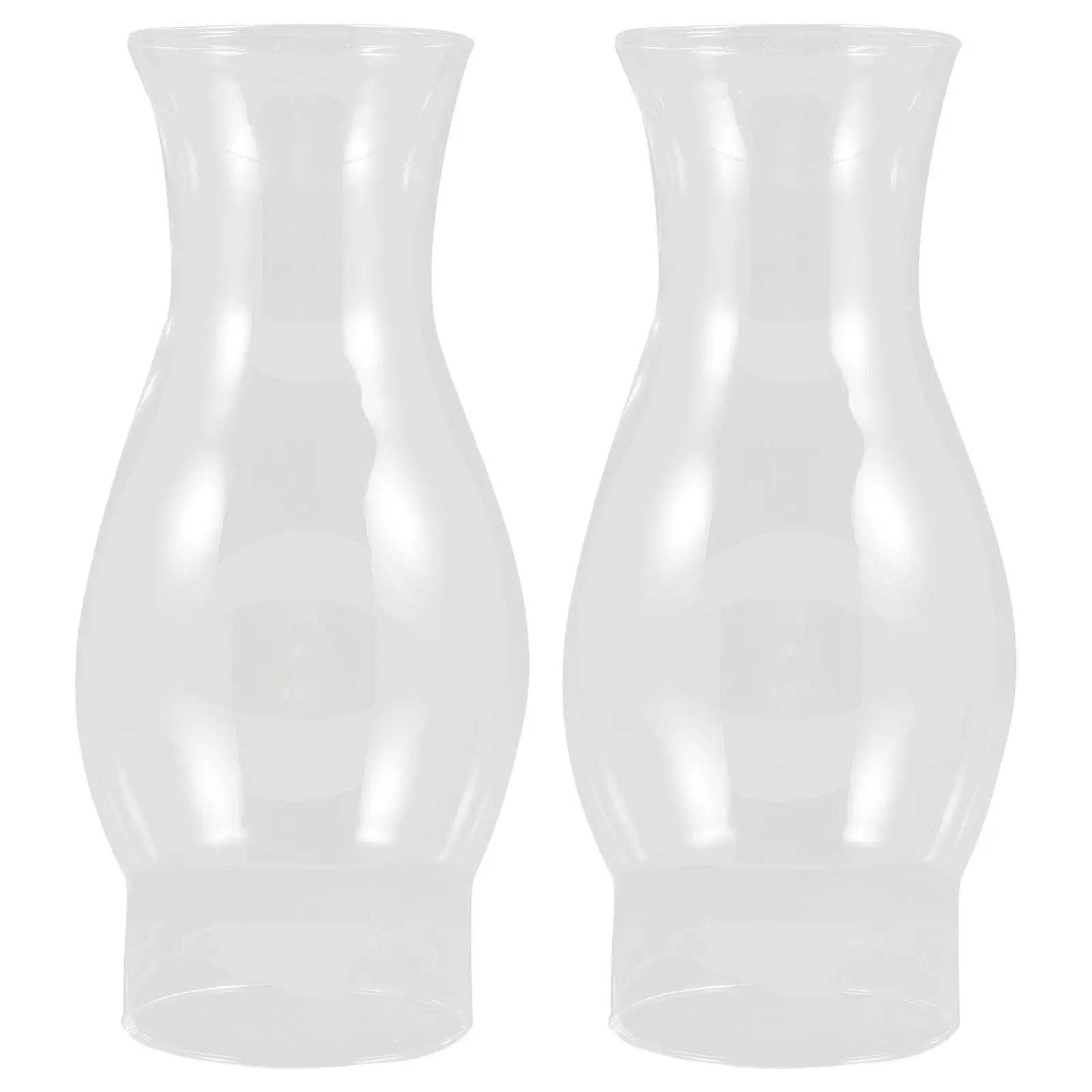 2Pcs Lamp Chimney Replacement Clear Glass Lamp Shade Cover Stable Fourprong Base Vintage Oil Lantern for Home Camping