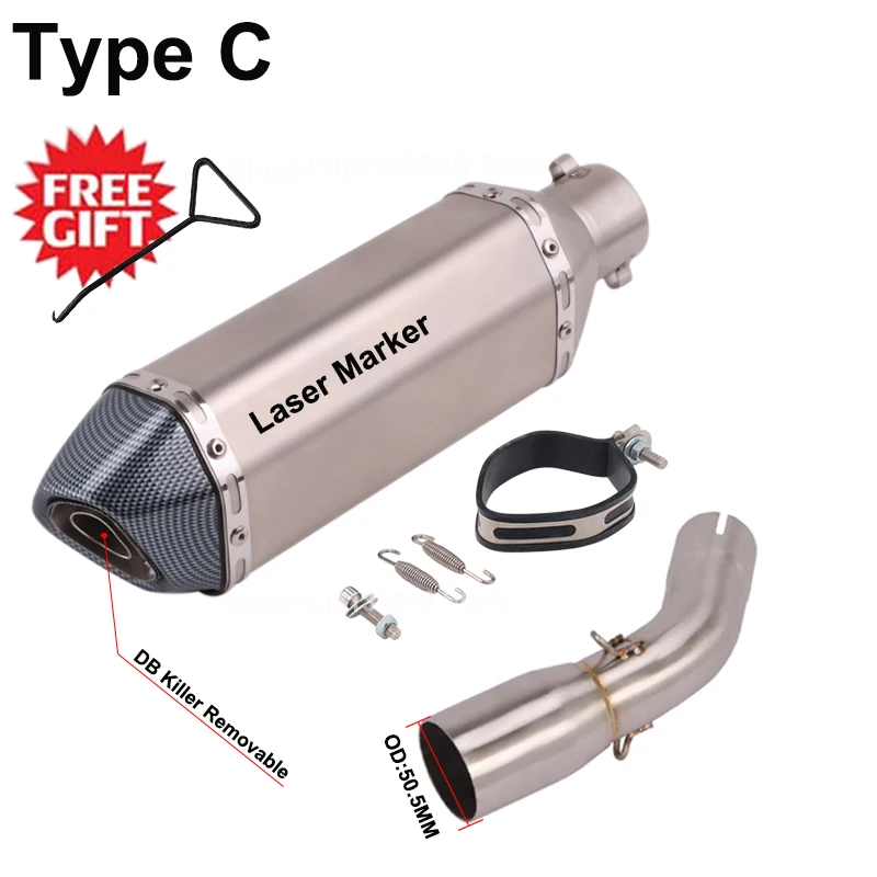 Slip On For Kawasaki Ninja125 Z125 NINJA 125 2018 - 2022 Motorcycle Exhaust Escape Systems Modified Muffler Removable DB Killer