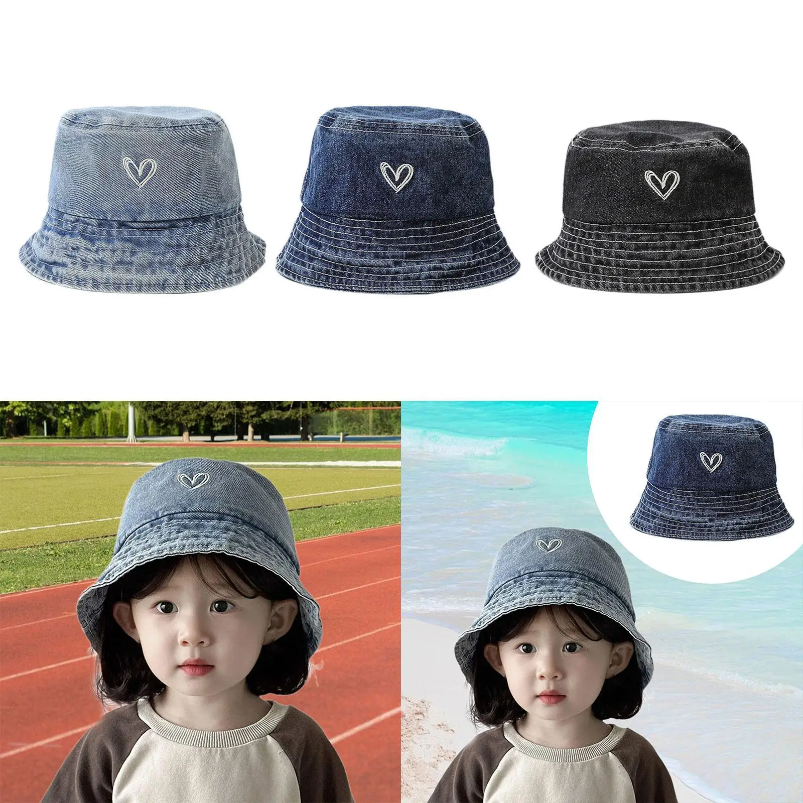 قبعة شمس للأطفال، قبعة دلو كاجوال لطيفة للرحلات والأنشطة الخارجية لربيع وصيف