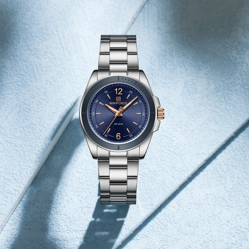 NAVIFORCE 5062 женские кварцевые часы простой дизайн светящийся водонепроницаемый ремешок из нержавеющей стали повседневные часы для женщин