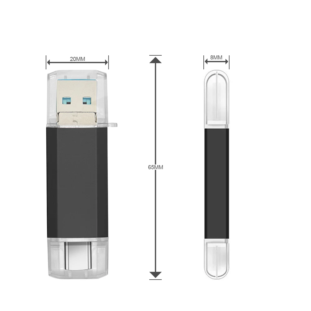 USB3.0 OTG USB Flash Drive 3 in 1 for iPhone/iPad/Android/PC/Type-C 128GB 64GB 32GB 16GB pen drive high speed Pendrive