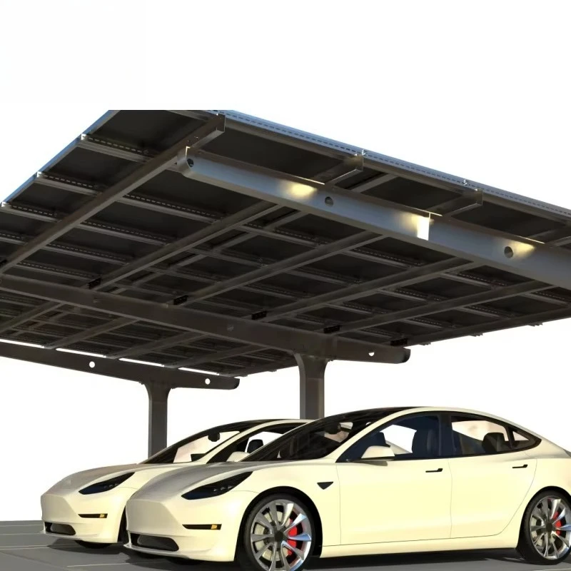 Heavy Duty Hot Dip Galvanized Carbon Steel Solar Carport Structure Waterproof PV Mounting System for Parking Lot