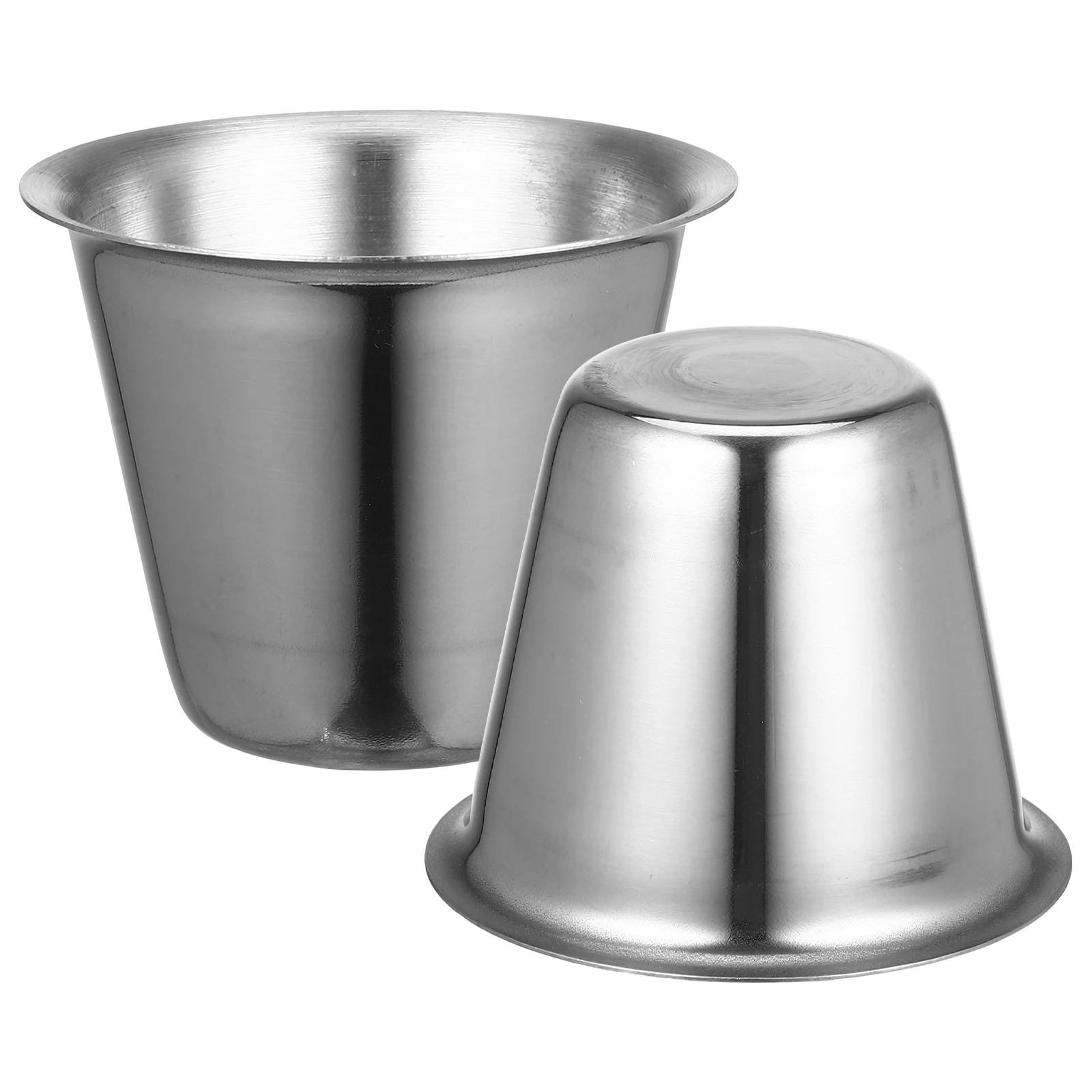 

2pcs 80ml Stainless Steel Sauce Cups Silver Dipping Bowls Containers Kitchen Restaurant Supplies Reusable Condiment Holders