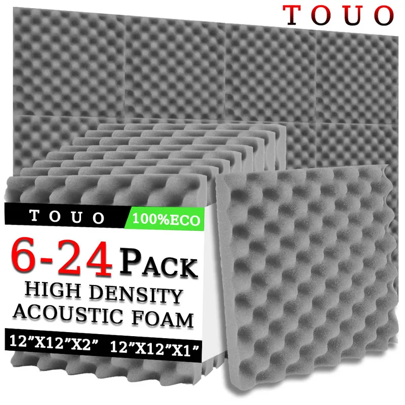 

TOUO Egg Trough 6/12/24 Pcs Studio Acoustic Foam High Density Sound Foam Wall Soundproofing Fireproof Sound Absorbing Material