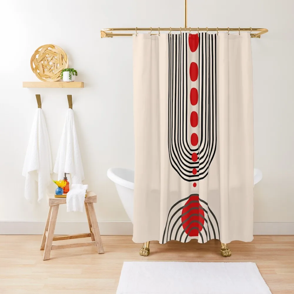 

modernist abstract red and black Shower Curtain Shower For Bathrooms Waterproof Shower For Bathroom Set Curtain