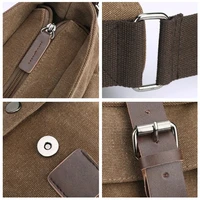 Canvas Men Business Messenger Bags for Men Shoulder Bag Vintage Canvas Crossbody Pack Retro Casual Office Travel Bag 6