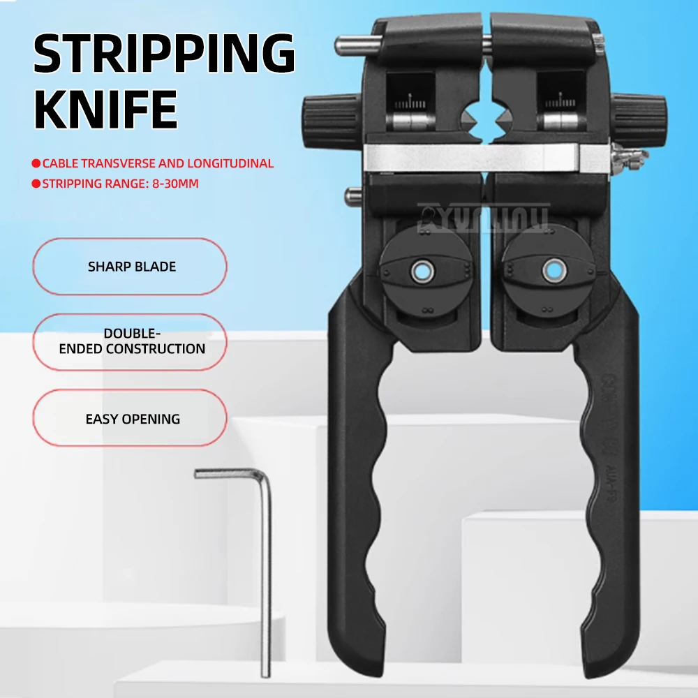 

Fiber optic cable horizontal and vertical cable cutter, fiber optic stripper, skylight opening tool, bidirectional cable cutter