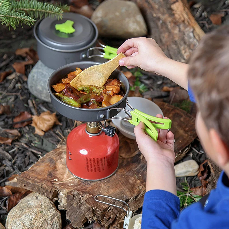 Camping Cookware Set Backpacker's Cooking Set: Portable, Durable Outdoor Cookware with Tableware and Handy Storage Bag 4