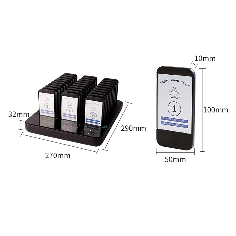 Wireless Restaurant Pager System 1 with 30 Meal Picker Set Queue Paging Calling System for Cafe Coffee Dessert Shop Food Truck