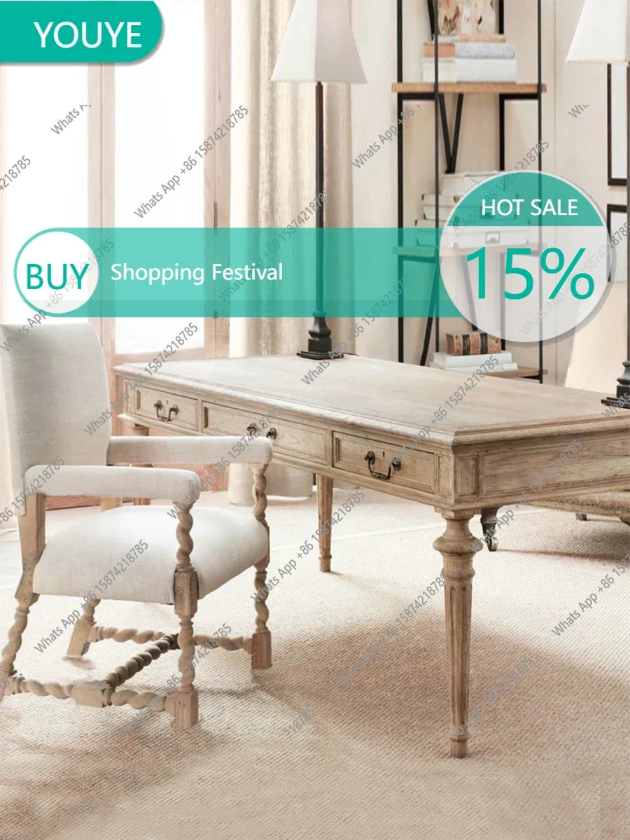 

H-YX American Solid Wood Desk, Student Study Desk, Study Room, Computer Desk, Writing Modern And Simple Office Home