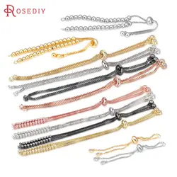Cuentas de latón de Color dorado con estación de goma, pulseras, cadenas, suministros para hacer joyas, longitud completa, 6CM, 12CM, 13,5 CM, 14CM