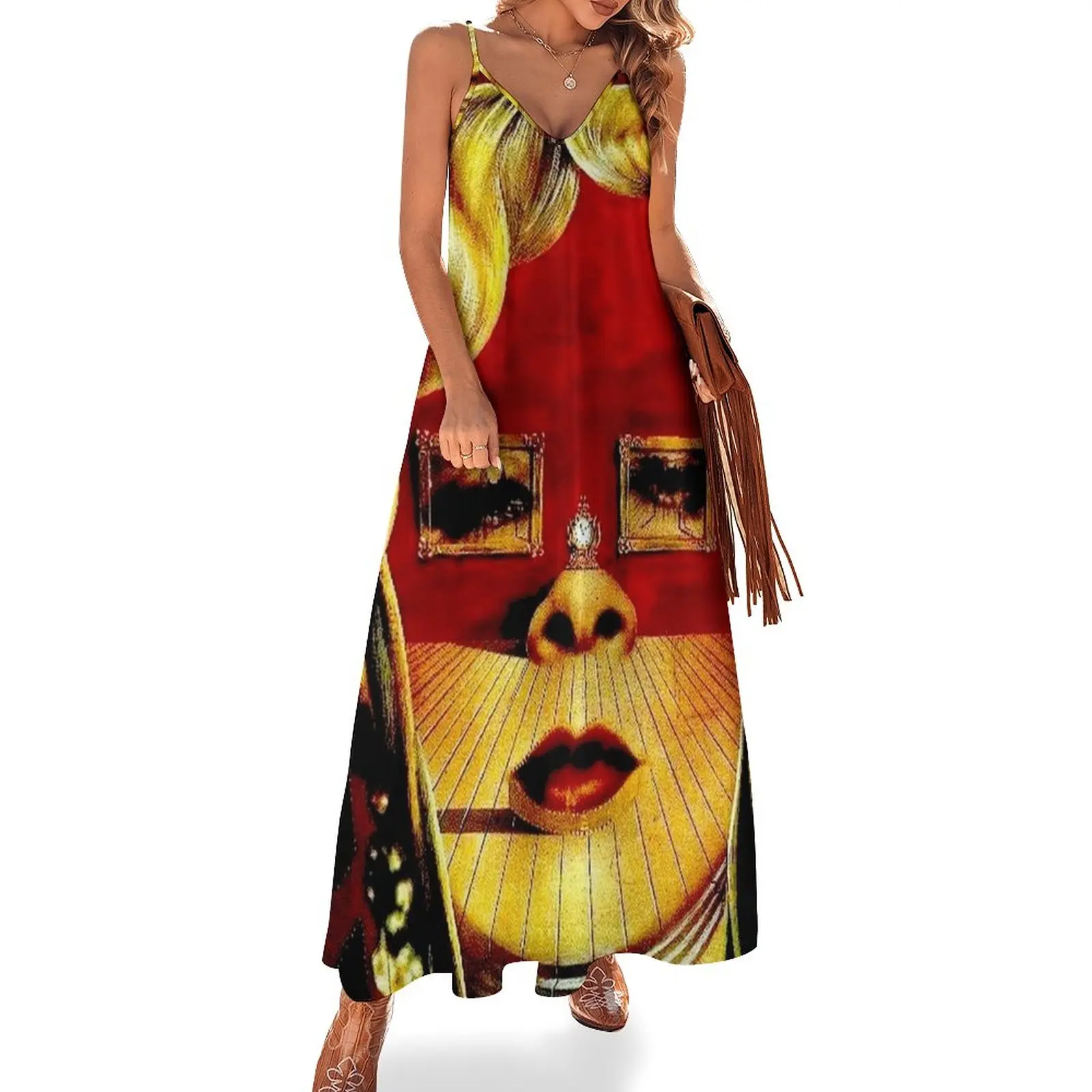 MAE WEST : VintageAbstract Portrait Sleeveless Dress women's luxury party dress dresses summer woman 2024