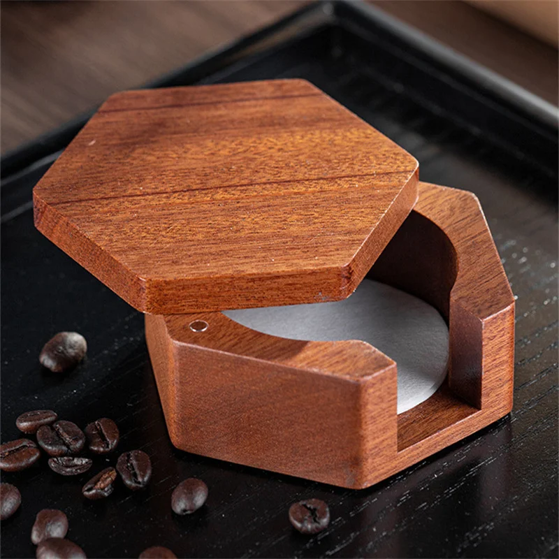 Coffee Filter Paper Storage Box 51/53/58mm Mocha Pot Filter Paper Dust-proof Storage Box Handle Round Filter Paper Holder