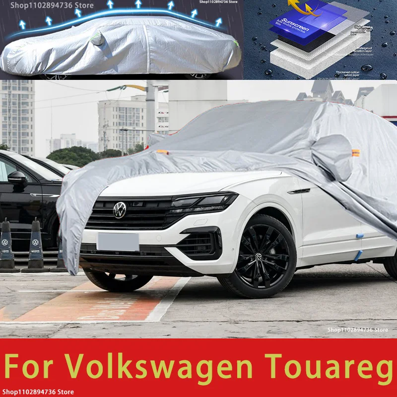 

Для Volkswagen Touareg наружная защита полные автомобильные Чехлы снегозащитный козырек от солнца водонепроницаемые пылезащитные внешние автомобильные аксессуары