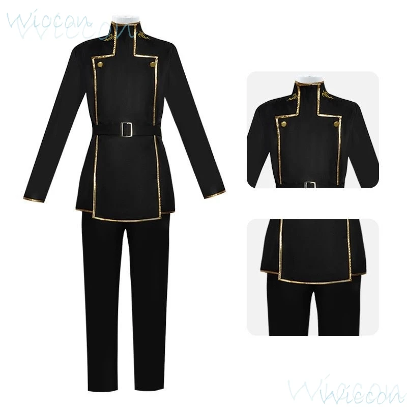 Anime Ashford uniforme escolar para homens, Cosplay código, terno preto, Lelouch Rolo, Traje Lamperouge, Halloween Party Play Outfit