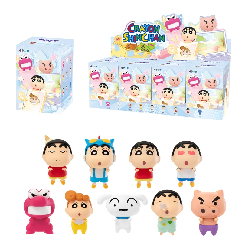 

Crayon Shin-Chan Blind Box Genuine Collectible Anime ation Figurine Hippers Mobile Phone Screen Decoration Interesting Toys Gift