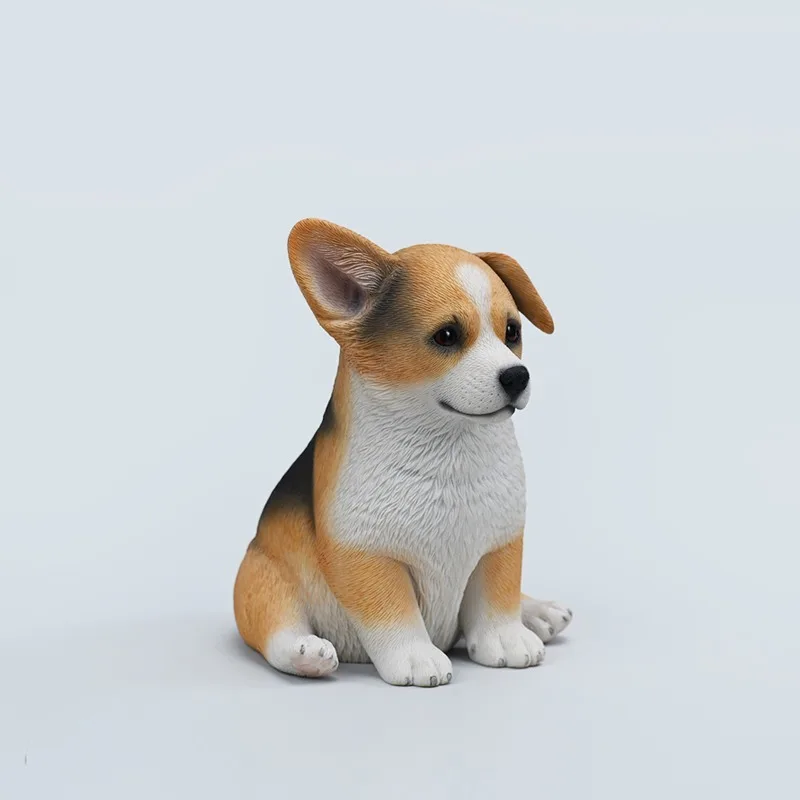 Sitting corgi model, well-behaved puppy peripheral simulation dog desktop ornament figure