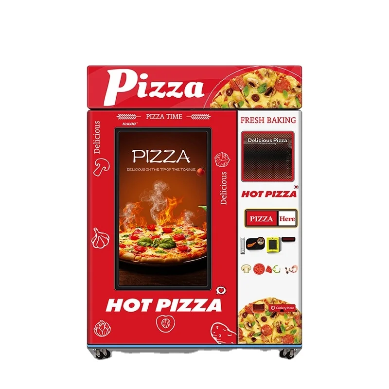 Fully Automatic Commercial Pizza Vending Machine Self-Service SDK Function Domestic International Use Credit Card Coin 55 Inch