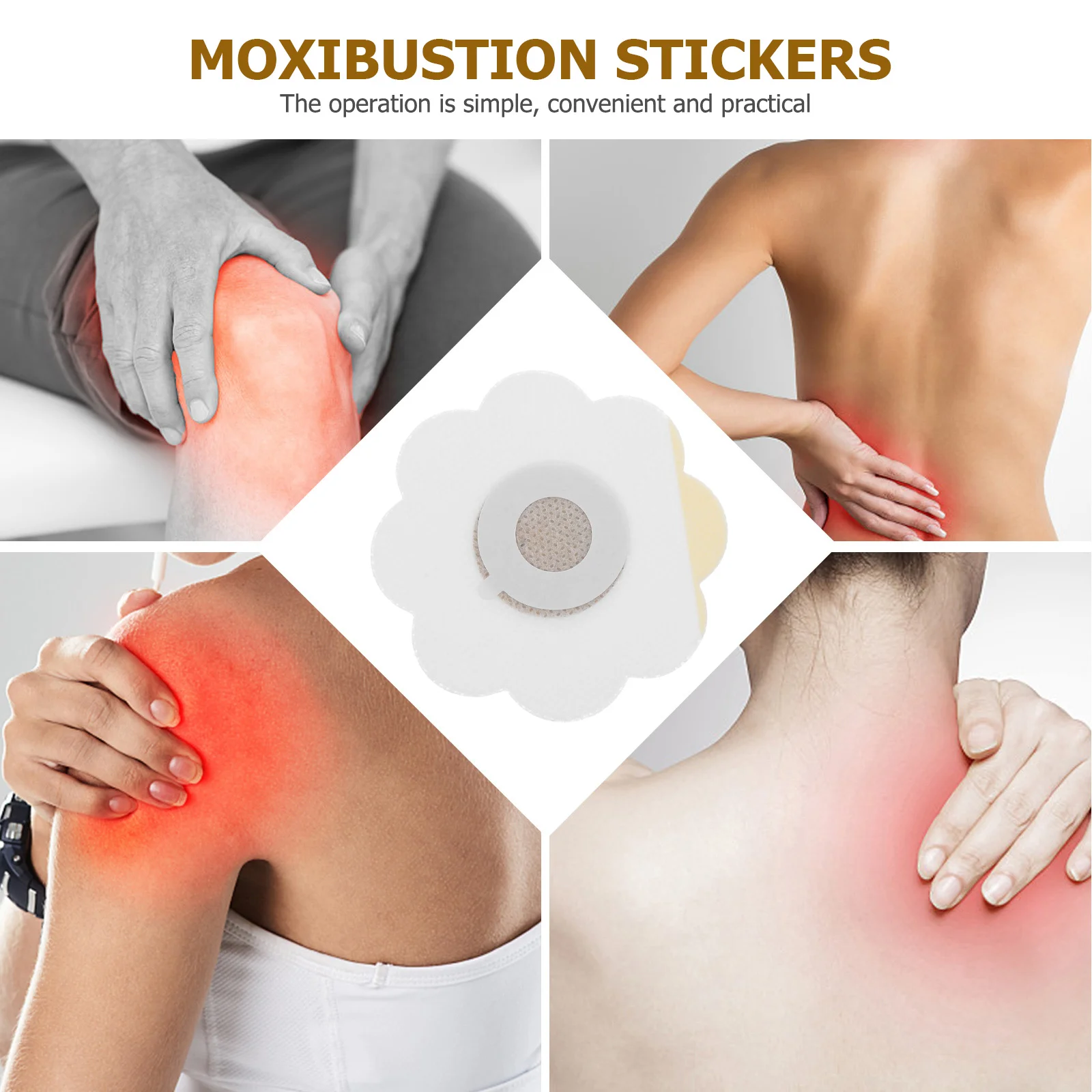 10 pcs moxibustion Loggia matricák 7cm graphene Hordozható smokeless Dublőz sided adhesiva Blanketta fixators Bezsúfol eszközök