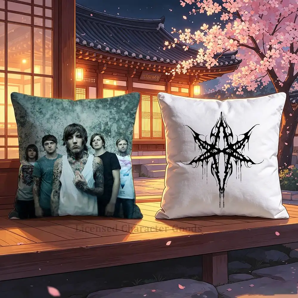 B-BMTH Oli S-Sykes Double Sided Print Soft Throw Pillow Cover Washable RV Camper Interior No Insert