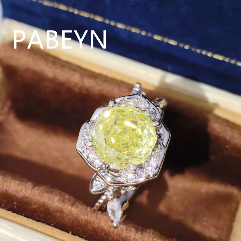 925 Sterling Silver Fashion Light Luxury Rose Cut Zircon Rose Ring Birthday Party Anniversary Gift