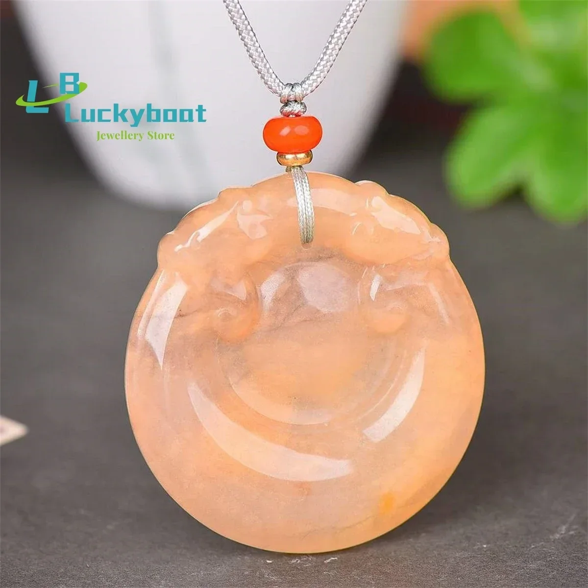 Natural Gold Silk Jade Multicolor Antique Dragon Round Pendant Exquisite and Versatile Simple and Fashionable for Men and Women