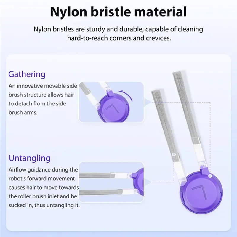 AT28-12 Pack Side Brushes Replacement For Narwal Flow Robot Vacuum Durable, Easy To Install, Deep Cleaning