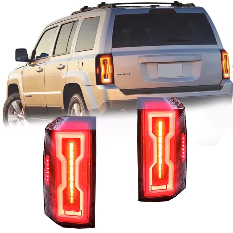 For Jeep Patriot LED Tail Light Assembly 2009-2017 Brake Light Reversing Light DRL Turn Signal Light Accessories