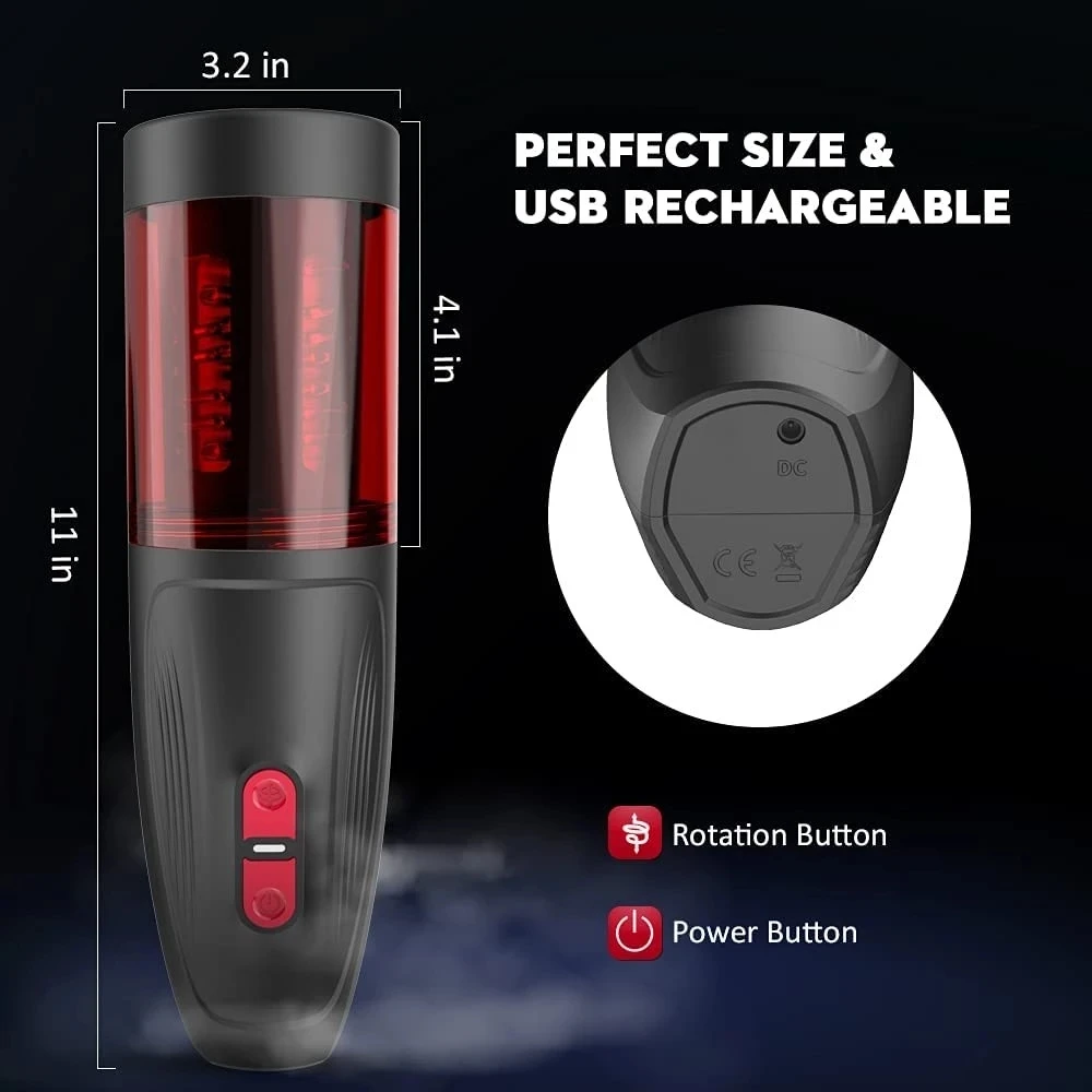 Automatic Rotation Male Masturbation Cup Silicone Vagina Real Pussy Adult Masturbator Blowjob Stroker Vibrating Sex Toys For Men