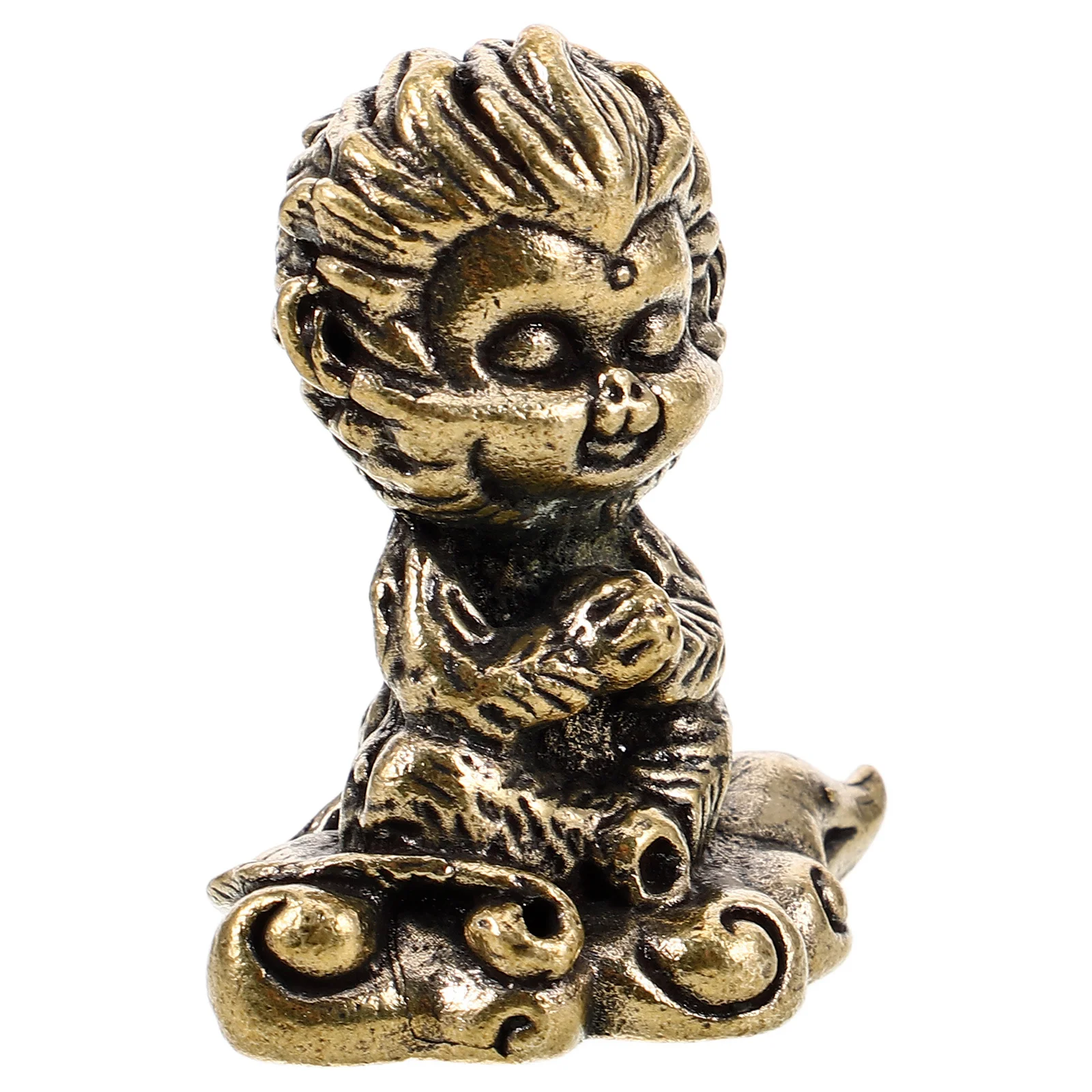 

Chinese Monkey King Sun Wukong Solid Retro Statue Desktop Decor Vintage Copper Monkey King Sculpture Creative Handmade Office