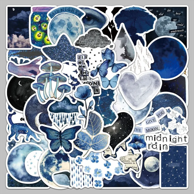 50 Stück Cartoon Persönlichkeit Regnerische Nacht Kreative Graffiti Dekoration Aufkleber