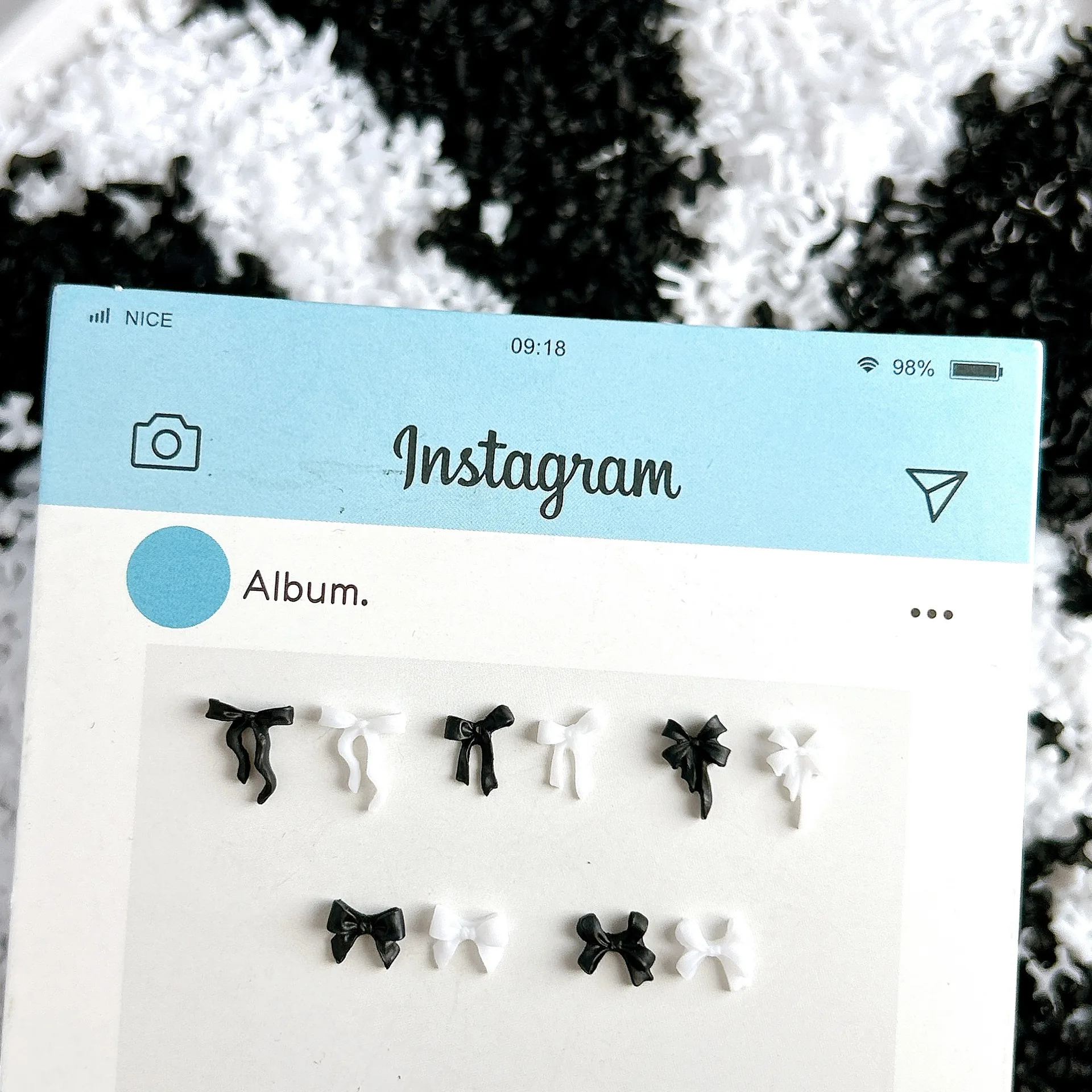 30 قطعة أسود أبيض تصميم مختلط ثلاثية الأبعاد قوس أكريليك مسمار الفن السحر اكسسوارات أجزاء للأظافر الديكور مانيكير لوازم المواد