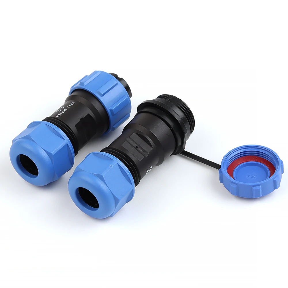 LP/SP17 IP68 Docking Type Waterproof Connector Solderless 2/3/4Pin Screw Wiring Aviation Plug Socket Male Female Set Panel Mount