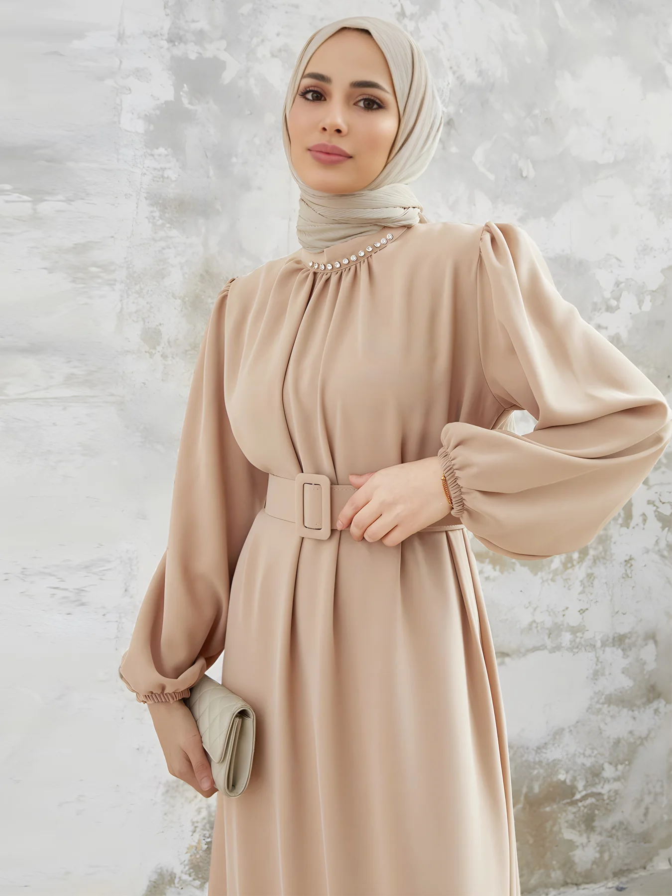 Muslim Women Pelated Diamonds Maxi Dress Eid Islamic Clothing Saudi Arabic Robe Dubai Turkey Kaftan Abaya Ramadan Vestidos Gown