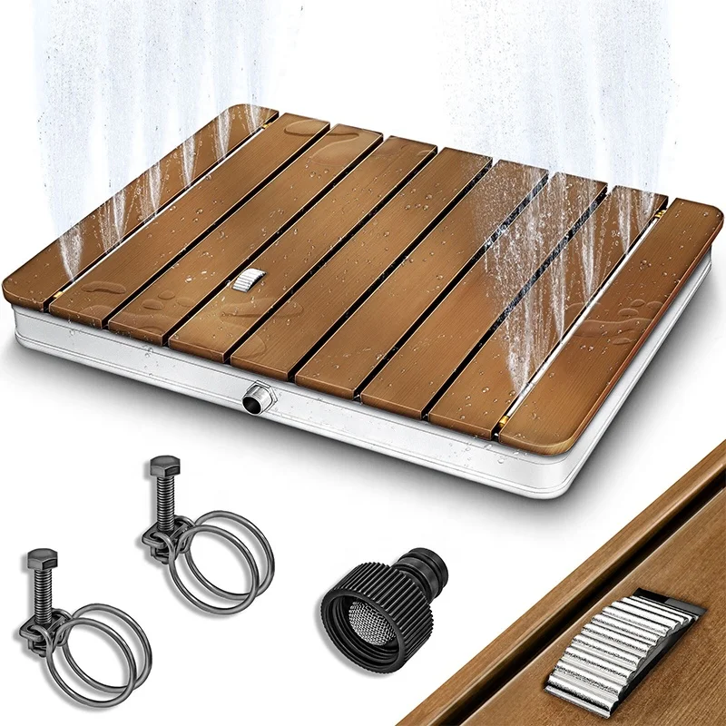 Cyen CE Certificate Hot Selling Rectangular Style Outdoor Shower Mobile Floor Shower for Garden Weekend Family Time