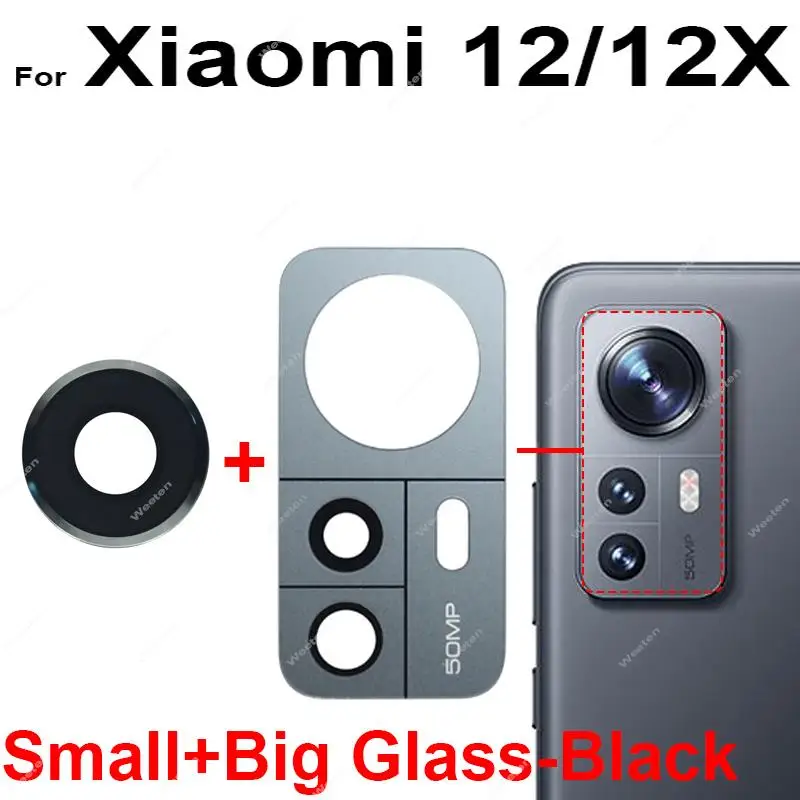 For Xiaomi 12 12T 12X 12S Pro 12 Lite 12S Ultra Back Rear Camera Lens Glass Big Lens Glass TapeReplacement Parts