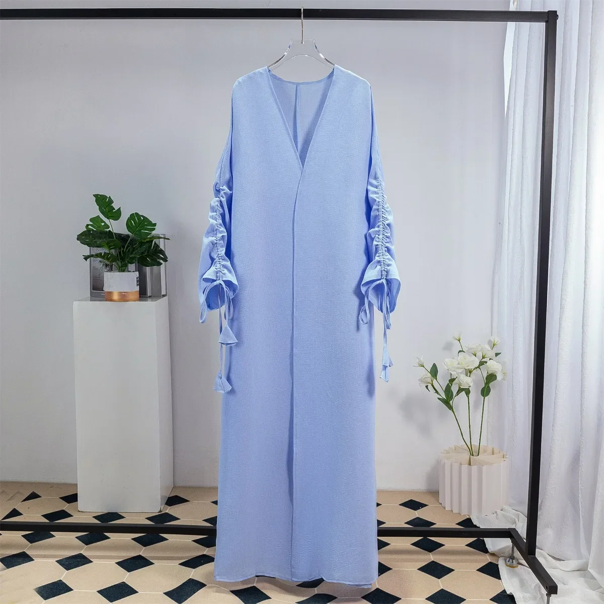 Muslim Open Front  Abaya Women Jilbabs Batwing Sleeves Loose Ramadan Maxi Length Dress Women Abayas Kaftan Outwear Cardigan Coat