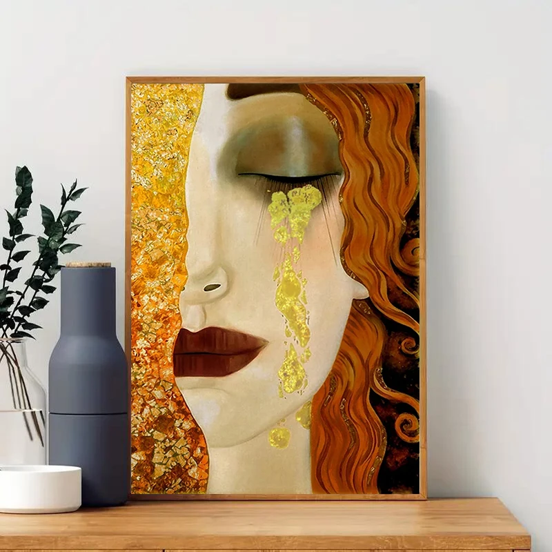 

Famous Paintings Gustav Klimt Golden Tears Classic Canvas Posters and Prints Wall Art Pictures for Living Room Home Decoration