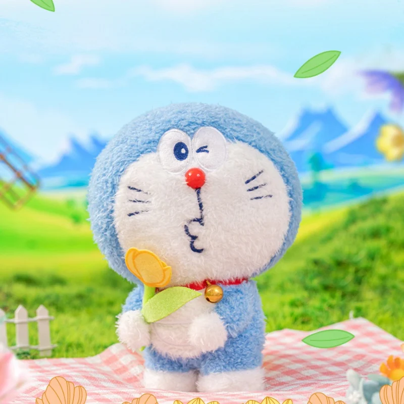 Anime doraemon flor linguagem bênção série caixa cega kawaii caixa misteriosa figura dos desenhos animados coleção modelo boneca brinquedos presente