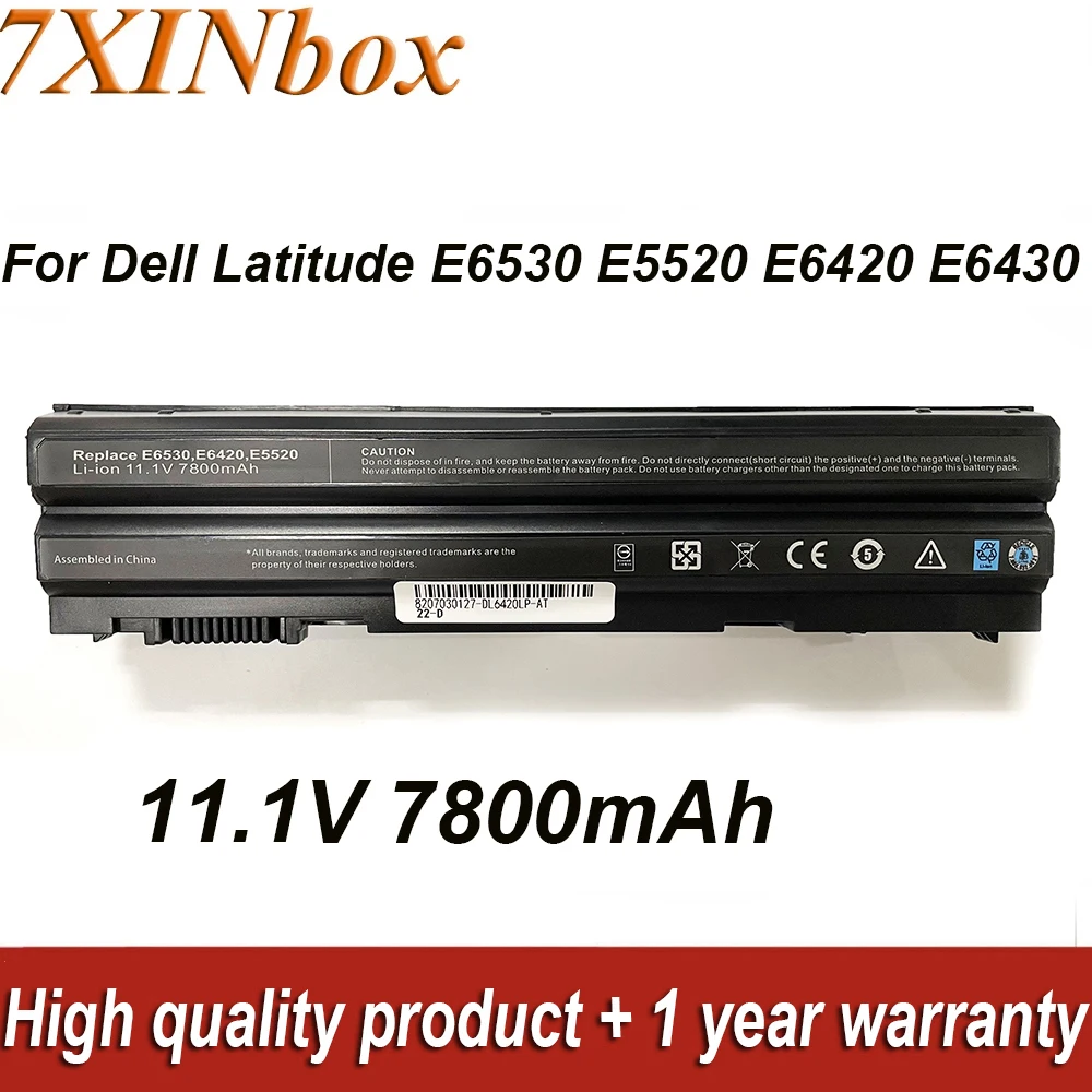 7XINbox 11.1V 7800mAh Laptop Battery For Dell Latitude E6530 E6430 E5430 E5520M E5420 E6120 E6520 E6420 For Vostro 3560 8858X