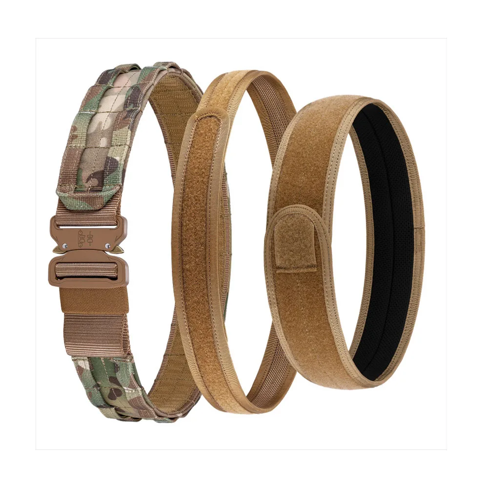 Tactical Waistband Molle Belt for Men Inner Outer Combination Belt Outdoor Multicam Hunting Navigator Waistband Belt Laser Cut