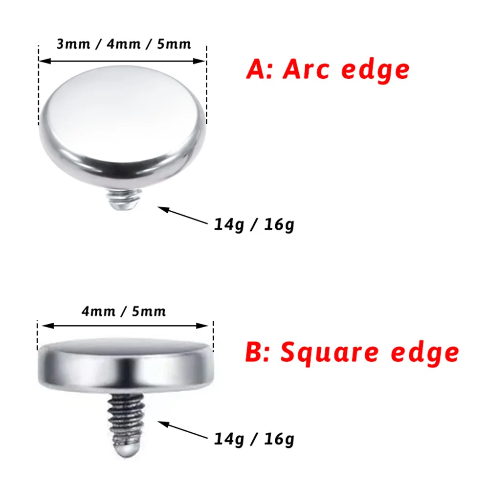 5/10 Pcs F136 Titanium Flat Stud Base 14G 16G Round Spiral Earlobe Ear Bone Nose Stud Holder Body Piercing Jewellery Accessories