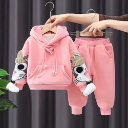 Girl's  Spring And Autu Set New Small And Medium School Childrens Fashionable Sweetheart Two piece Set For Girls Fashion Cartoon