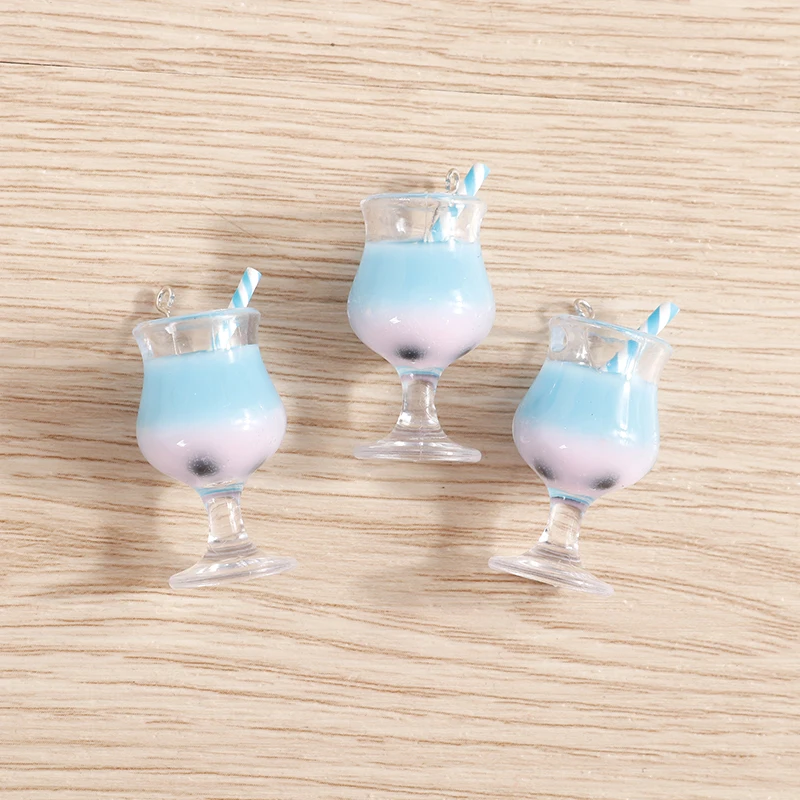 Tusember 10 Stück 3D Eiscreme Harz Bubble Tea Anhänger DIY Zubehör für Schlüsselanhänger, Armbänder, Ohrringe, Anhänger zur Schmuckherstellung – Detail 3